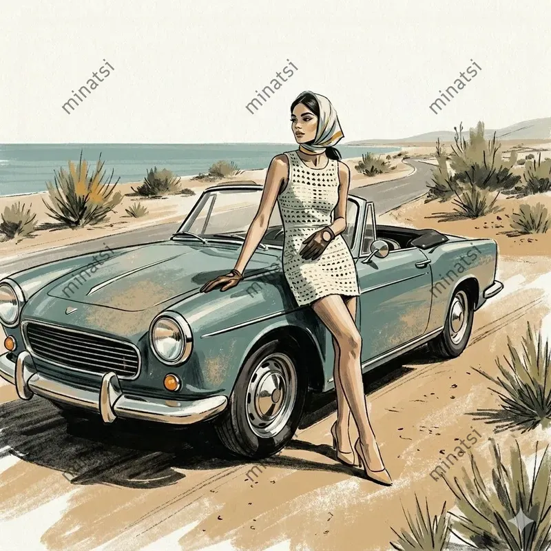 Retro Chic Tropical Fashion Illustrations