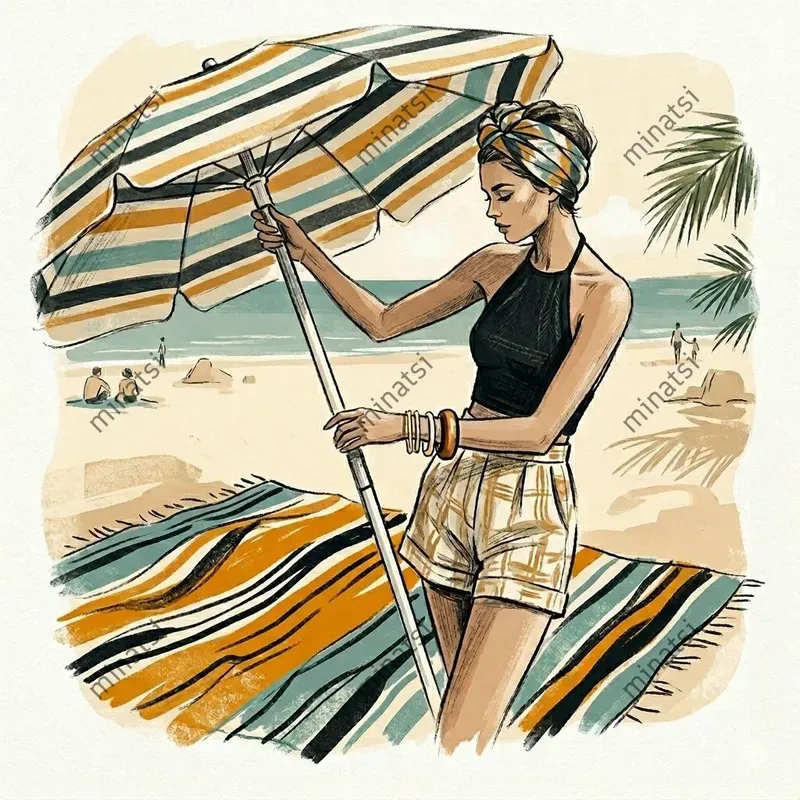 Retro Chic Tropical Fashion Illustrations