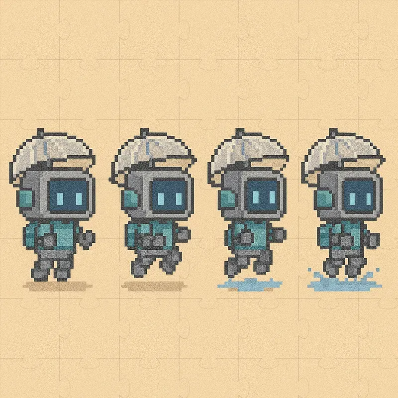 Cute Anime Robot Sprite Sheets