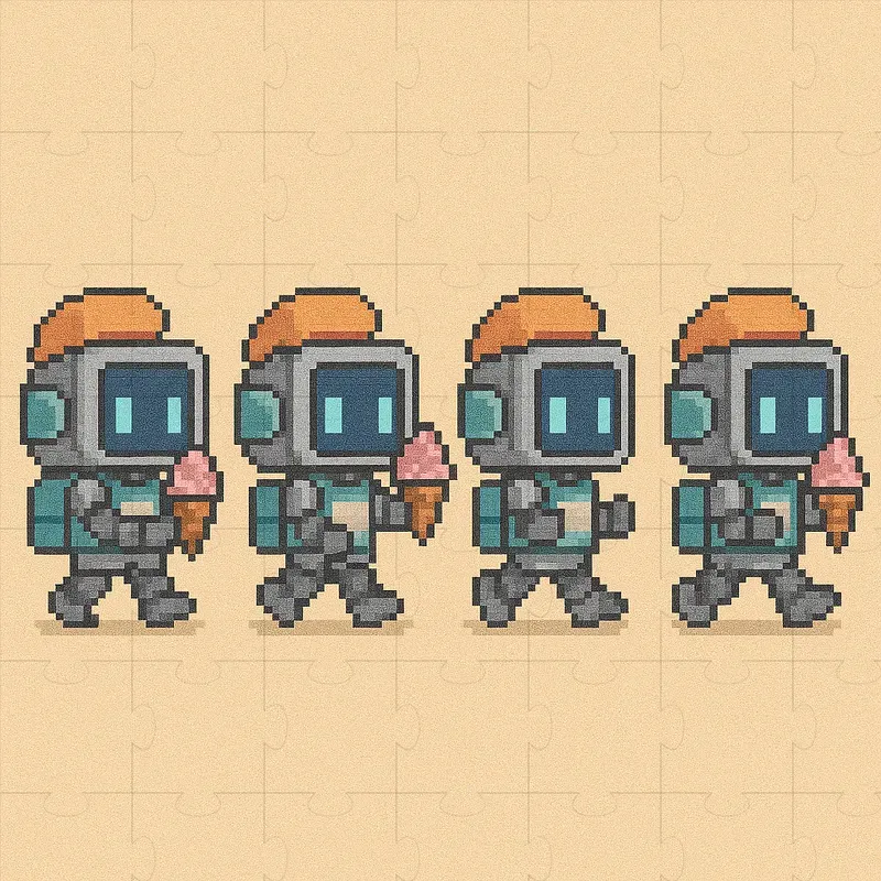 Cute Anime Robot Sprite Sheets