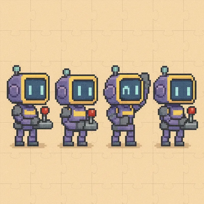 Cute Anime Robot Sprite Sheets