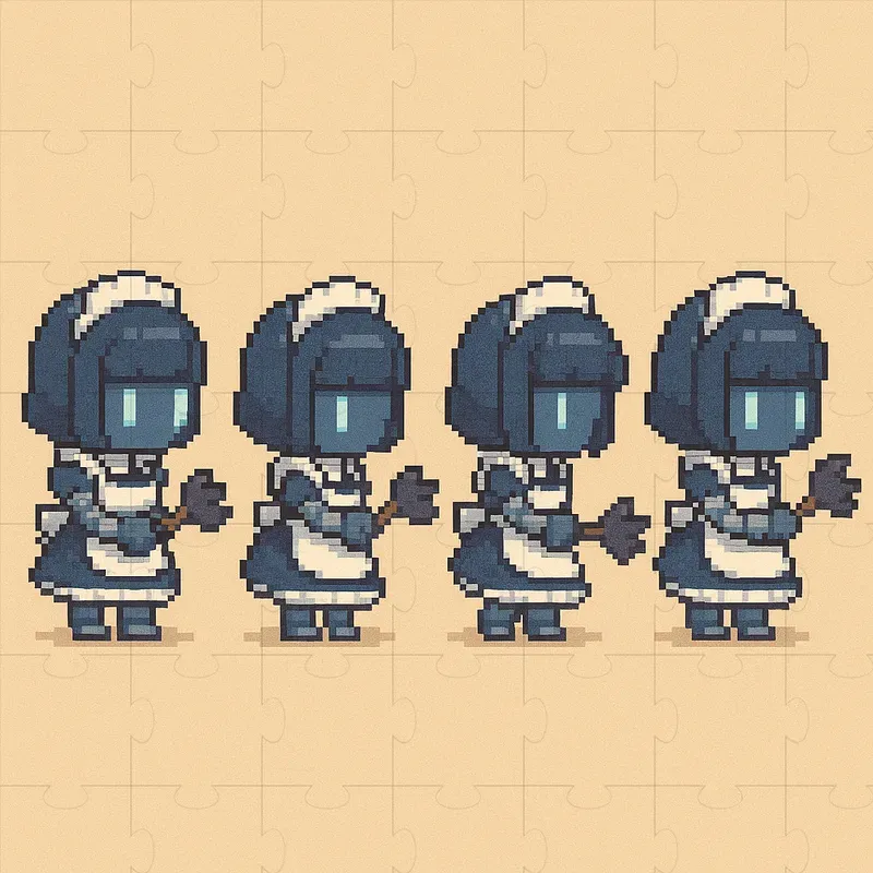 Cute Anime Robot Sprite Sheets