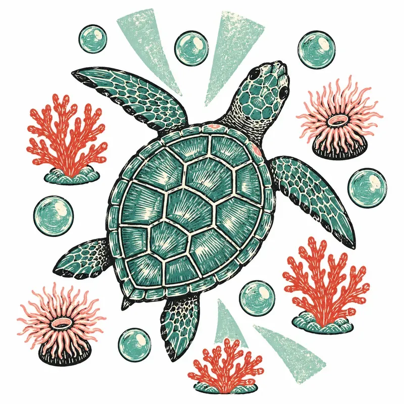 Retro Folk Linocut Animal Badges