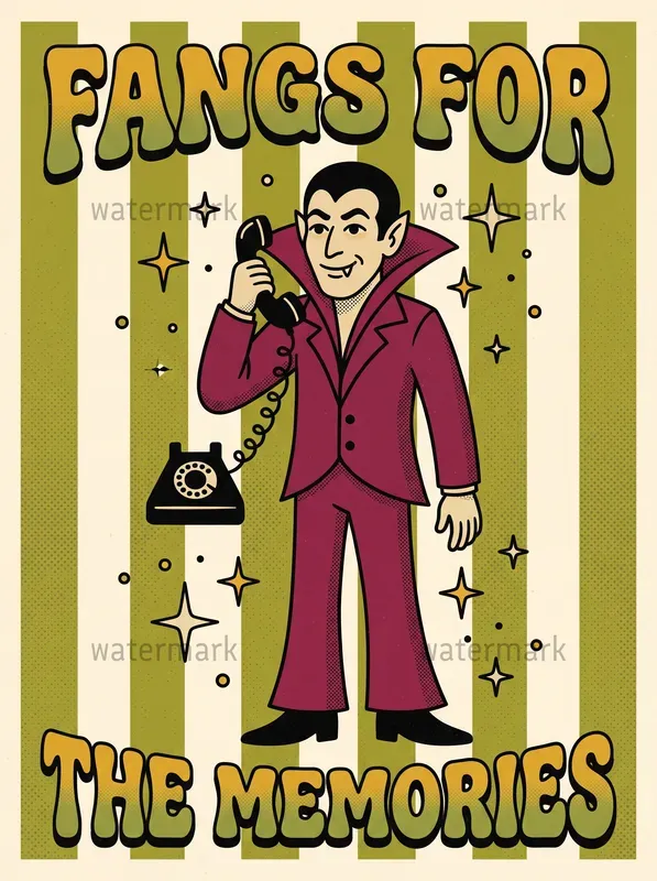 Groovy Retro Halloween Poster Prints