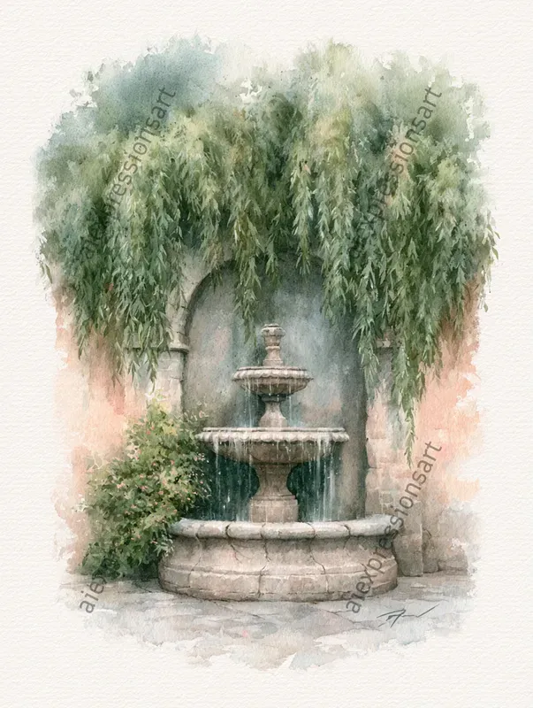 Romantic Watercolor Ruins
