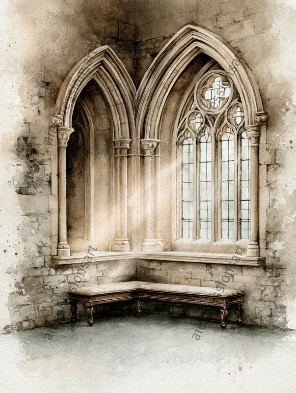 Romantic Watercolor Ruins