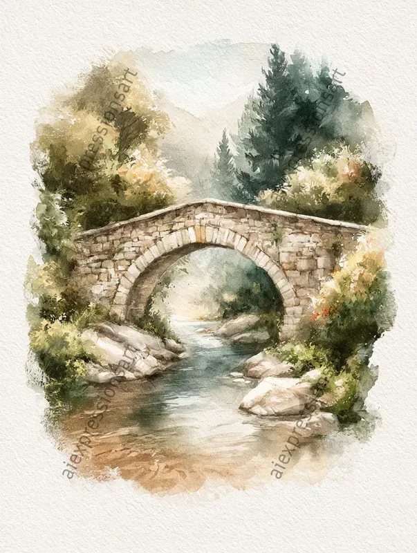 Romantic Watercolor Ruins