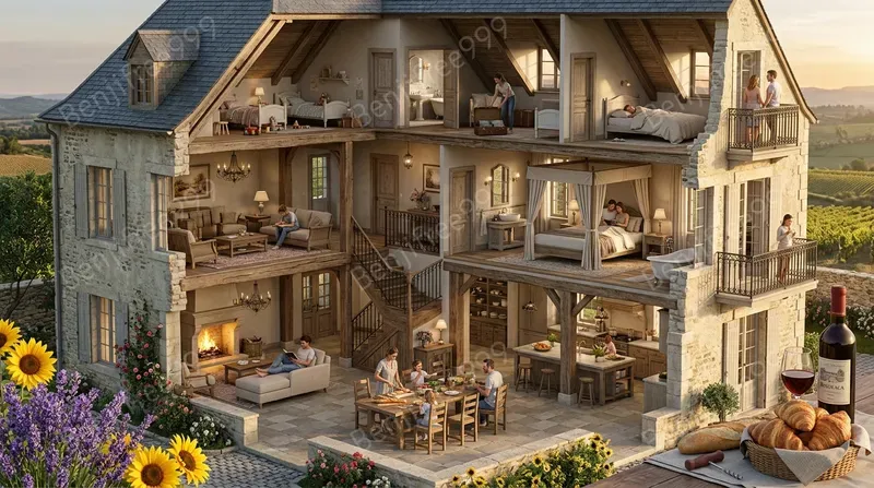 Ultrarealistic Isometric Home Cutaways