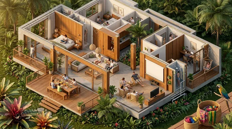 Ultrarealistic Isometric Home Cutaways