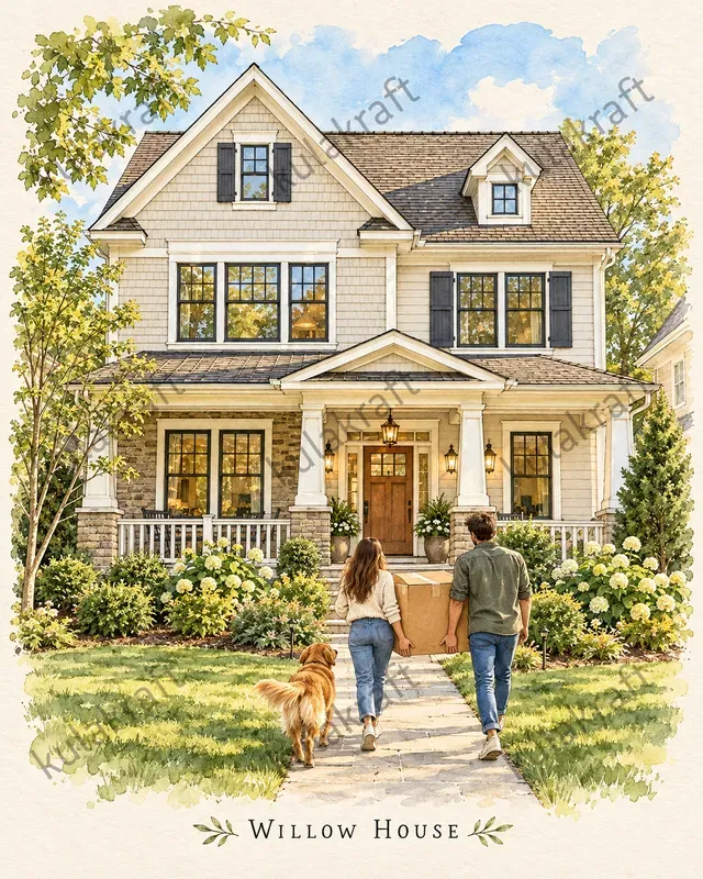 Watercolor Homecoming House Portraits
