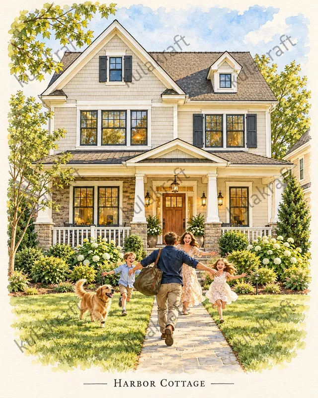 Watercolor Homecoming House Portraits