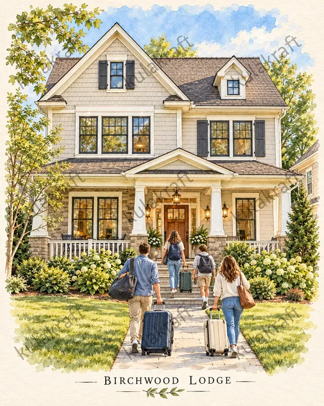 Watercolor Homecoming House Portraits