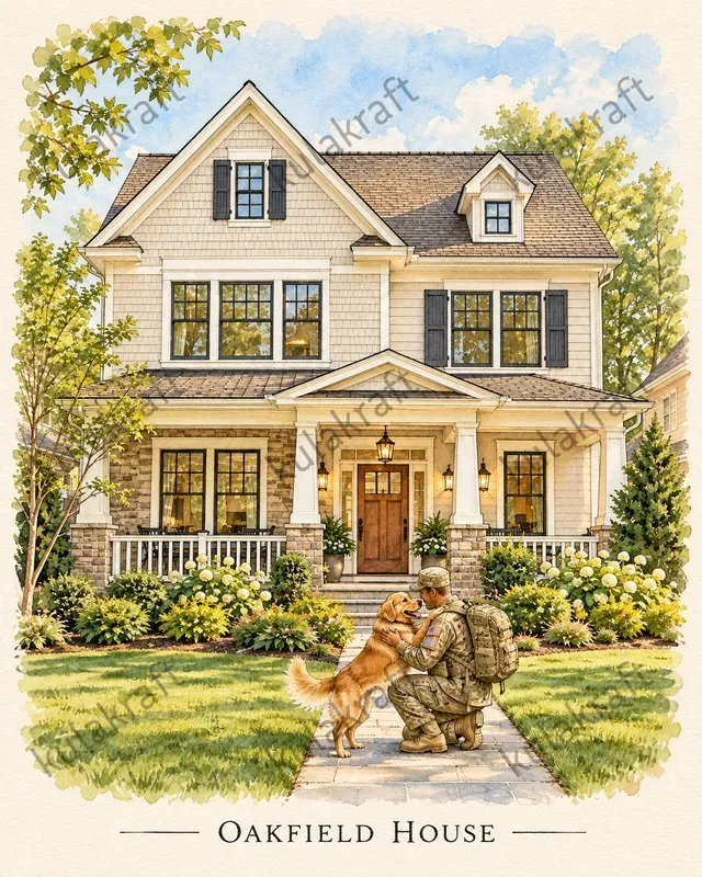 Watercolor Homecoming House Portraits
