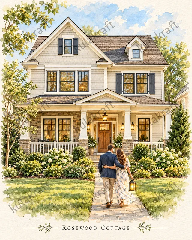 Watercolor Homecoming House Portraits