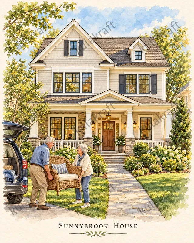 Watercolor Homecoming House Portraits