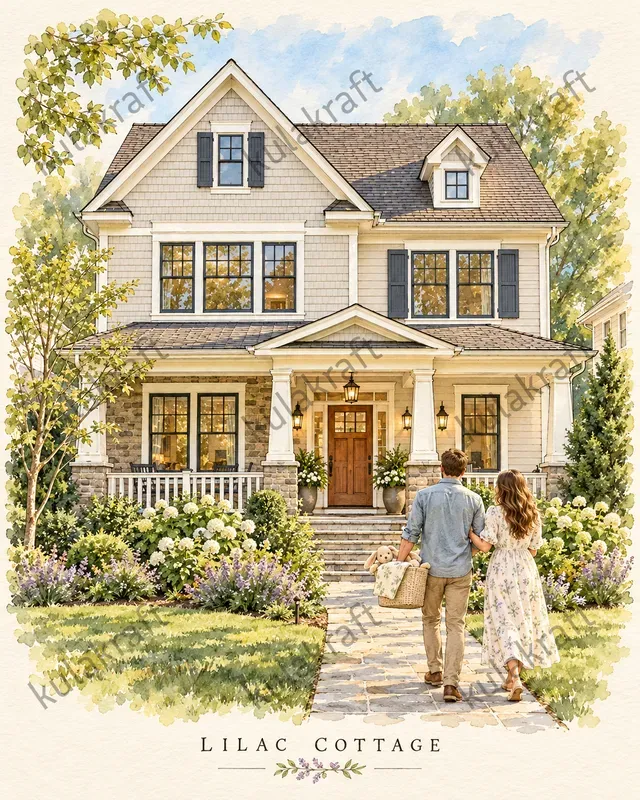 Watercolor Homecoming House Portraits