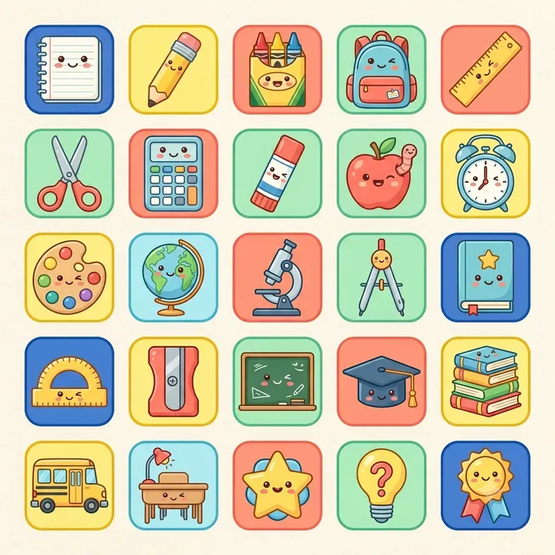 Cute Modern Kids Icon Art Collections