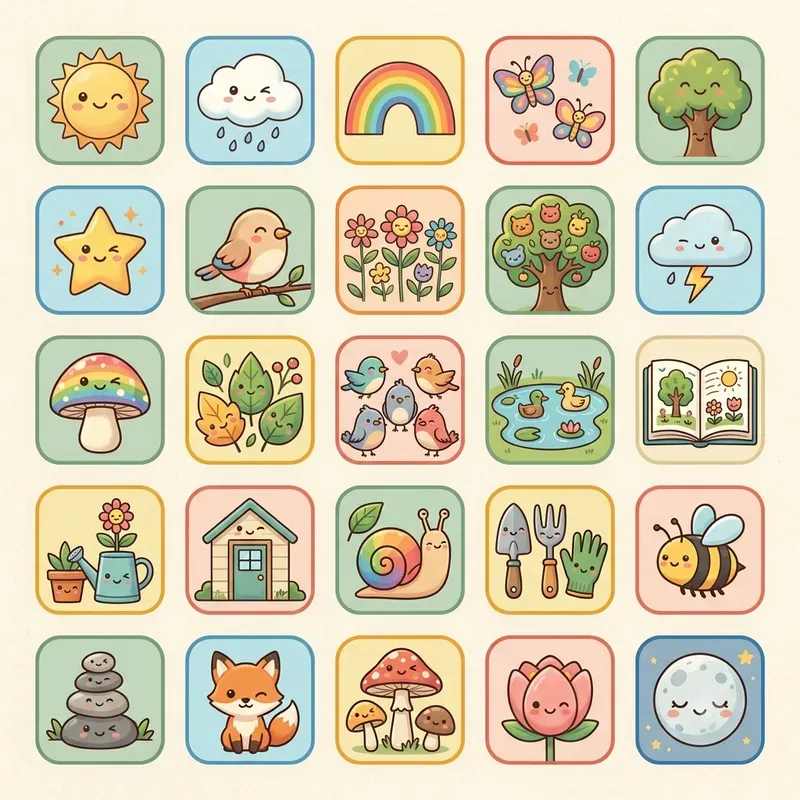 Cute Modern Kids Icon Art Collections