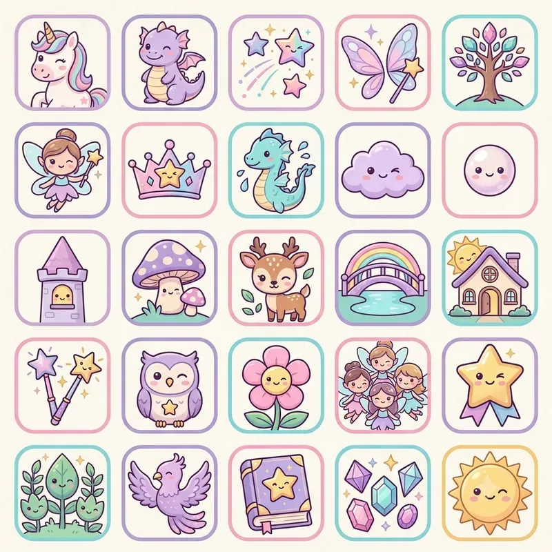 Cute Modern Kids Icon Art Collections