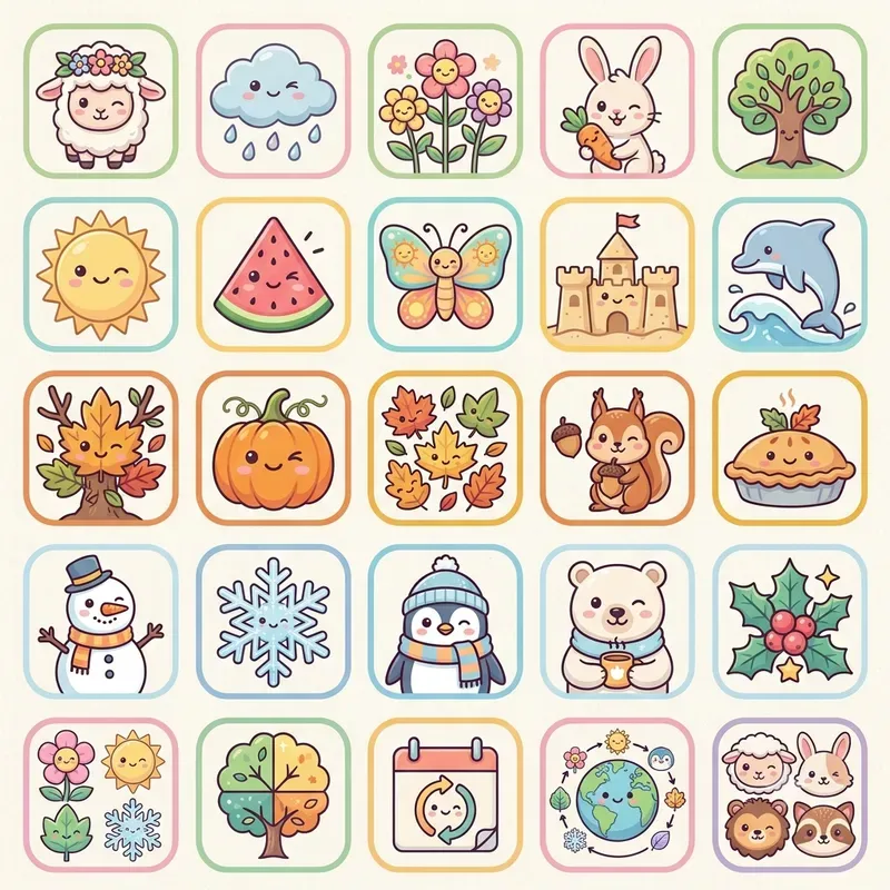 Cute Modern Kids Icon Art Collections