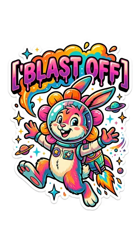 Space Astronaut Animal Cartoon Stickers