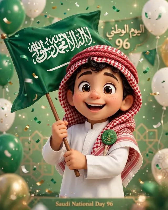 50 Saudi National Day 96 3D Pixar Chibi