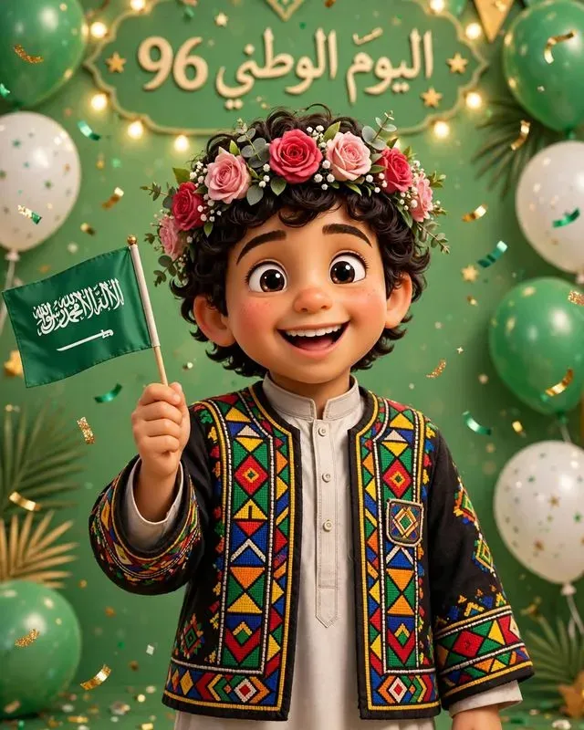 50 Saudi National Day 96 3D Pixar Chibi