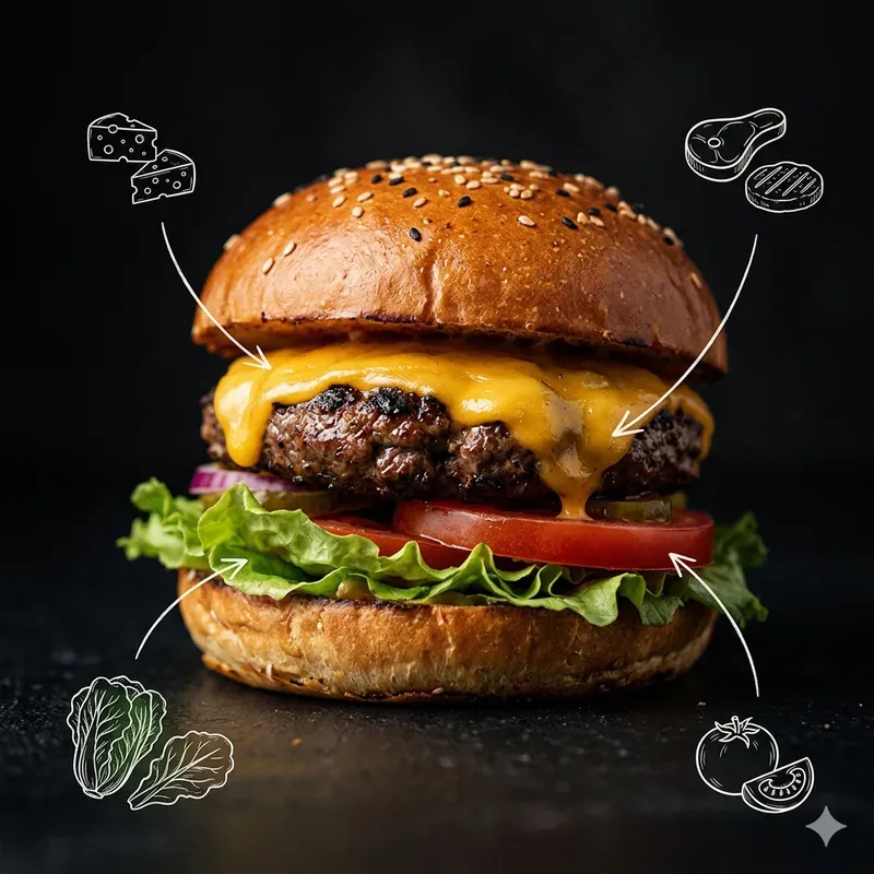 Food Photography Doodle Overlay Posters
