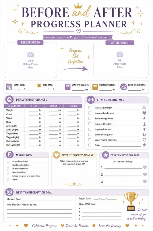 Fitness Weight Loss Planner Pages