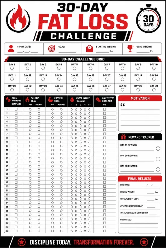 Fitness Weight Loss Planner Pages