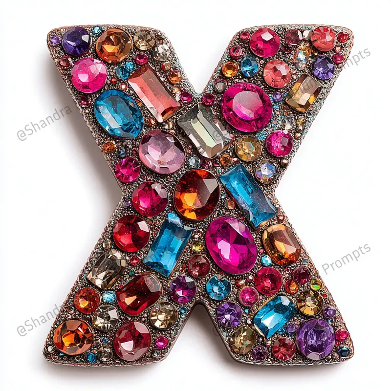 Whimsical Gems Alphabet Letters