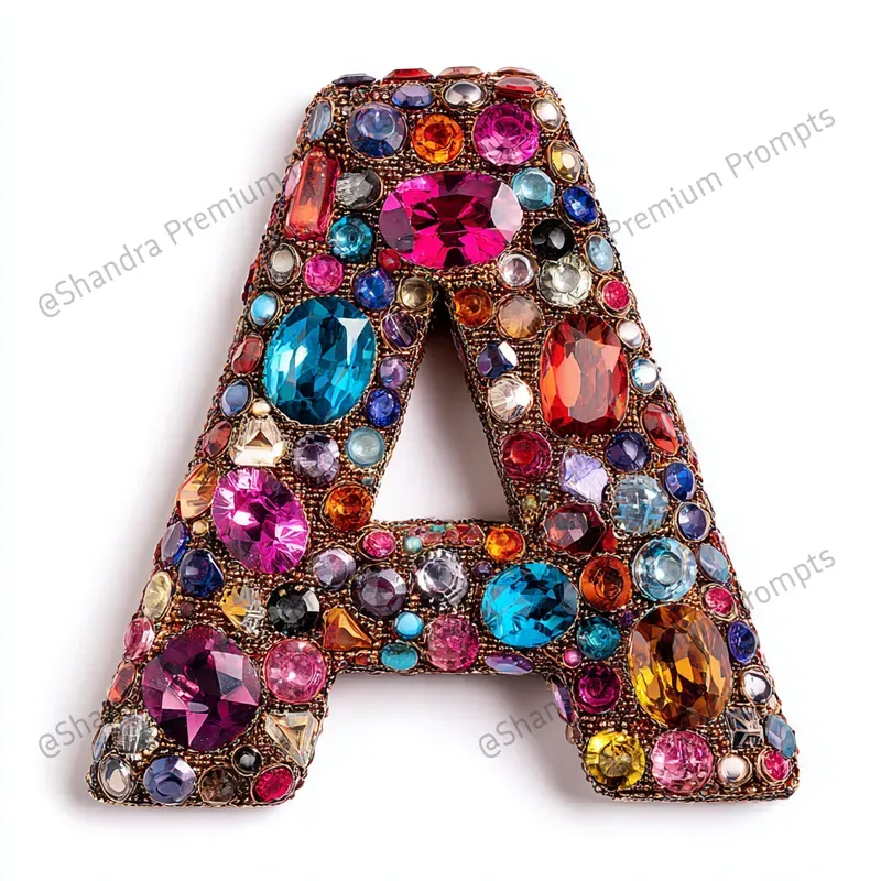 Whimsical Gems Alphabet Letters