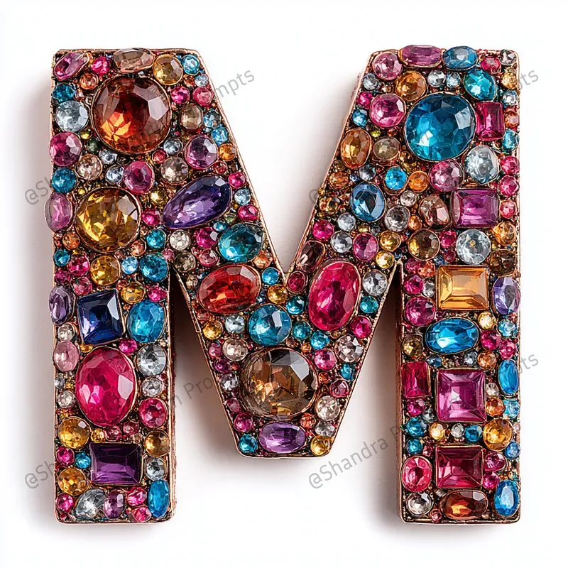 Whimsical Gems Alphabet Letters