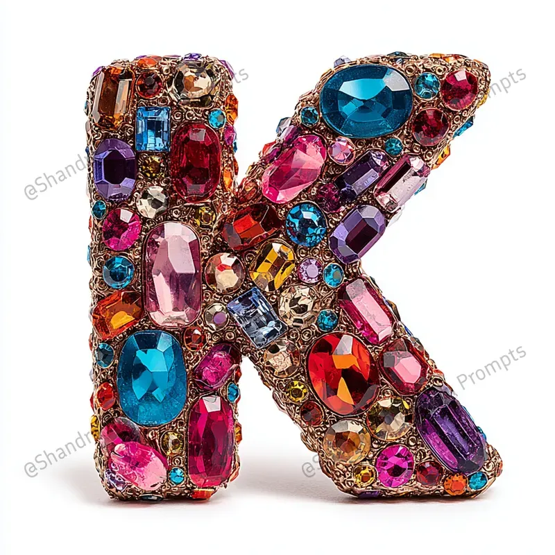 Whimsical Gems Alphabet Letters