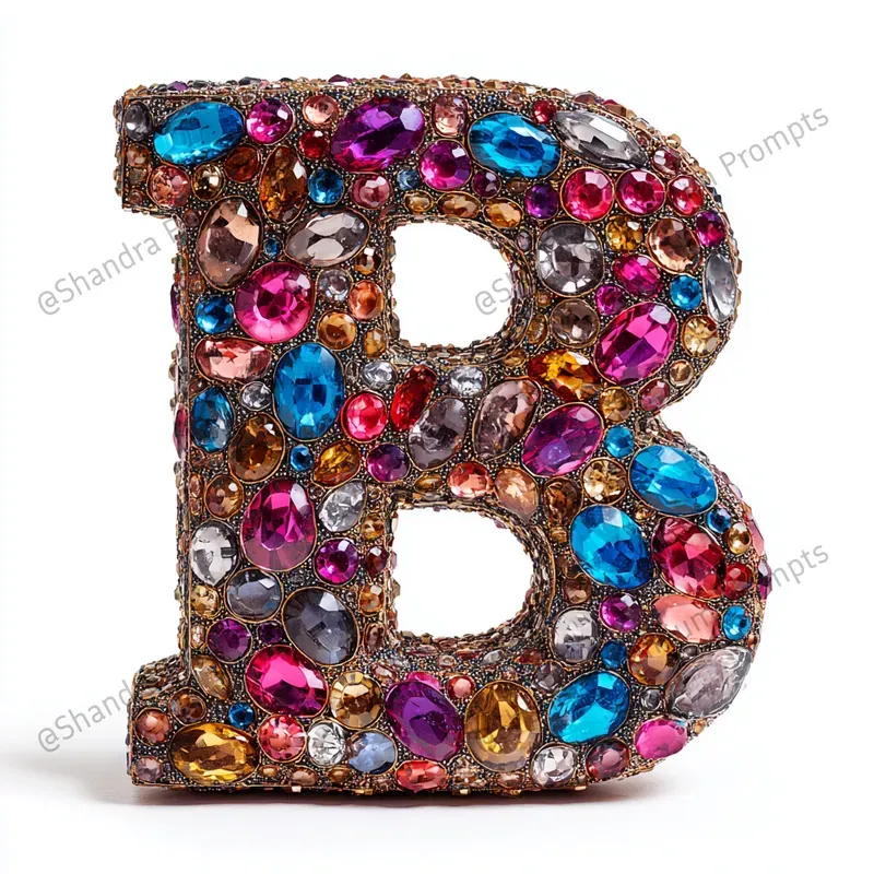 Whimsical Gems Alphabet Letters