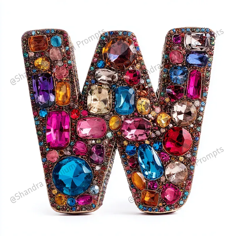 Whimsical Gems Alphabet Letters