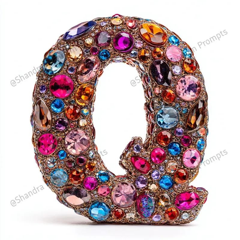 Whimsical Gems Alphabet Letters