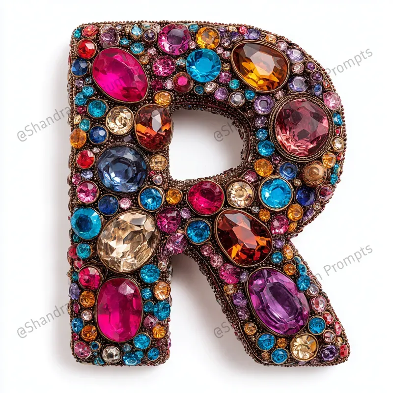 Whimsical Gems Alphabet Letters