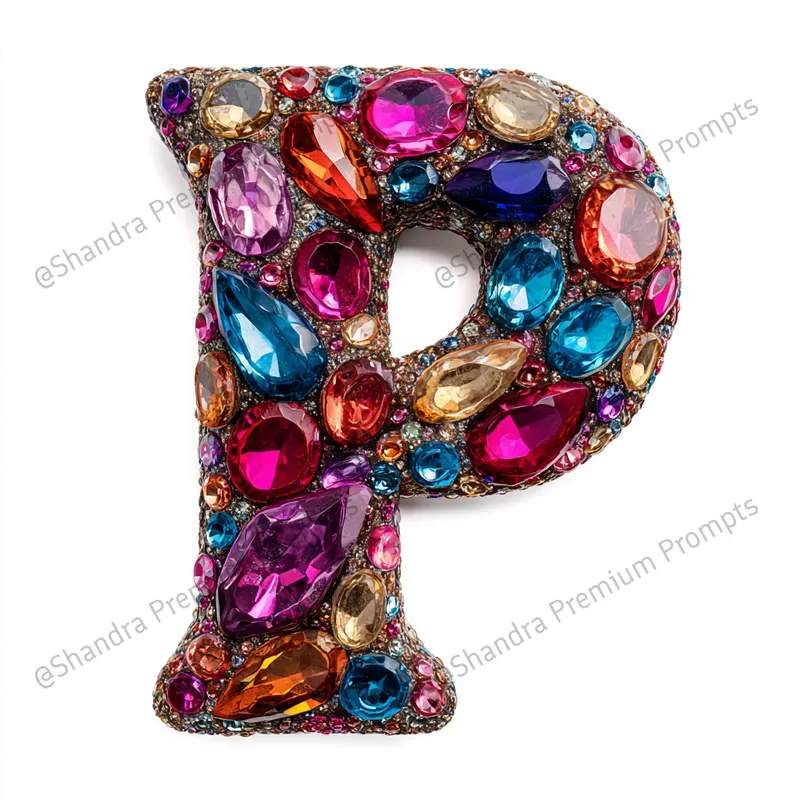 Whimsical Gems Alphabet Letters