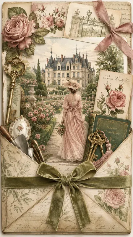 French Castle Journaling Card Ephemera