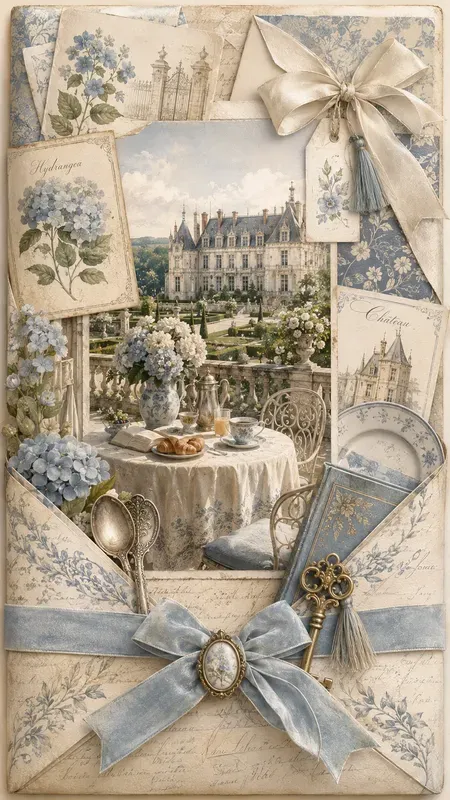 French Castle Journaling Card Ephemera