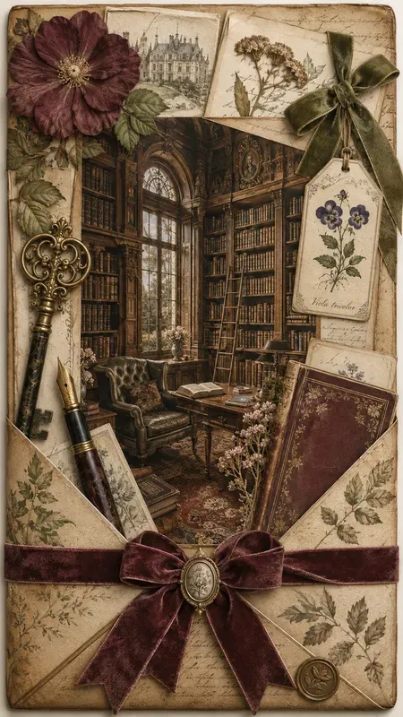 French Castle Journaling Card Ephemera