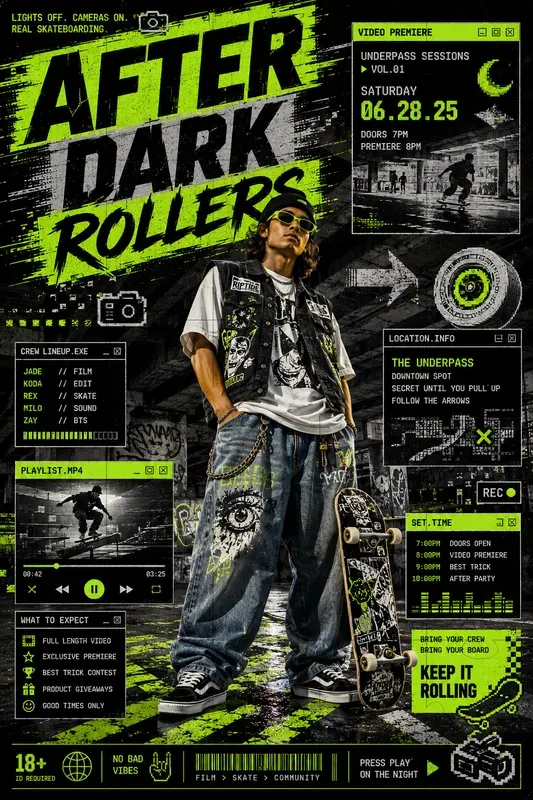 Streetwear Event Poster Collages