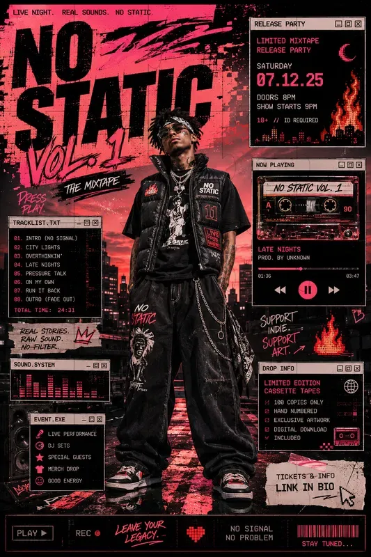 Streetwear Event Poster Collages