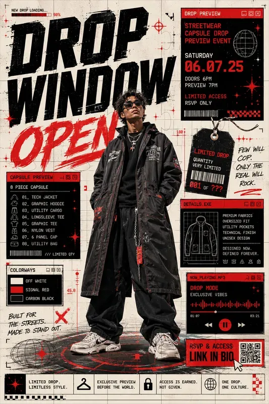 Streetwear Event Poster Collages