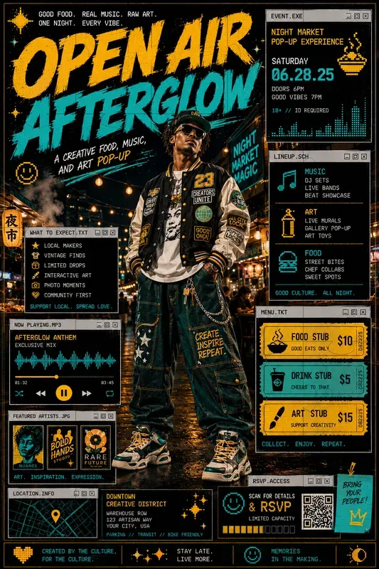 Streetwear Event Poster Collages