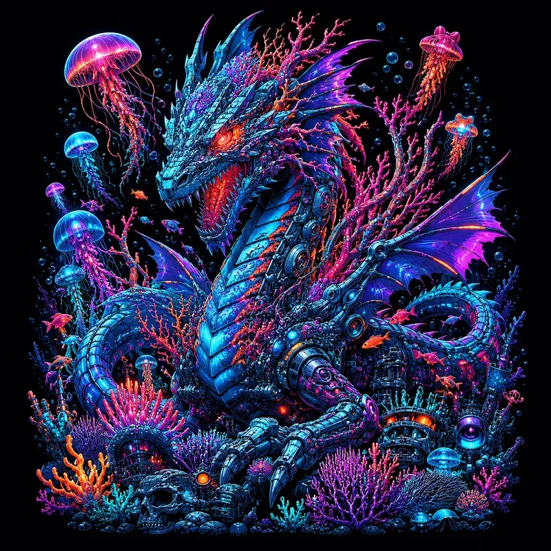 Neon Dark Fantasy Graphic Tee Generator