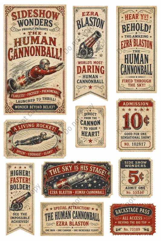 Circus Sideshow Wonders Vintage Ephemera
