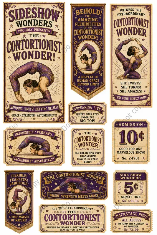 Circus Sideshow Wonders Vintage Ephemera