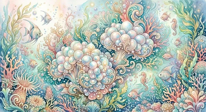 Dreamy Fantasy Watercolor Coral Reefs
